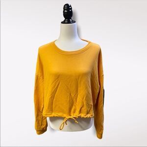 FOREVER 21 | Mustard Crop Sweater with Draw String